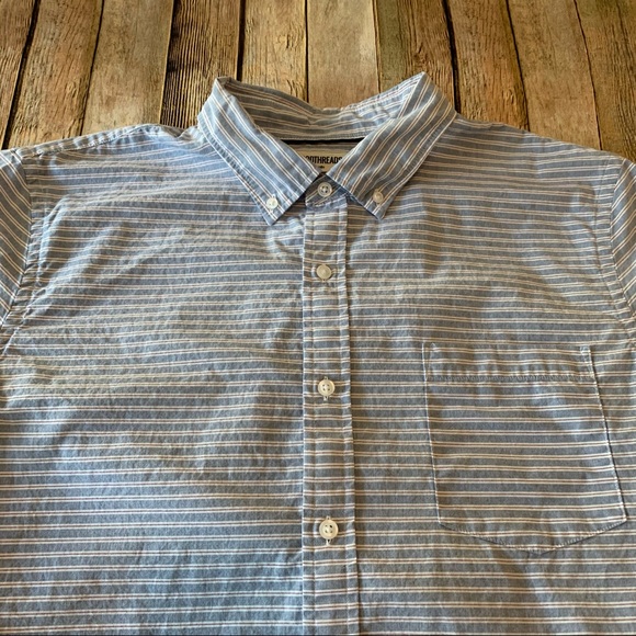 Good threads slim fit short sleeve casual striped button down shirt | size XL - Picture 11 of 11